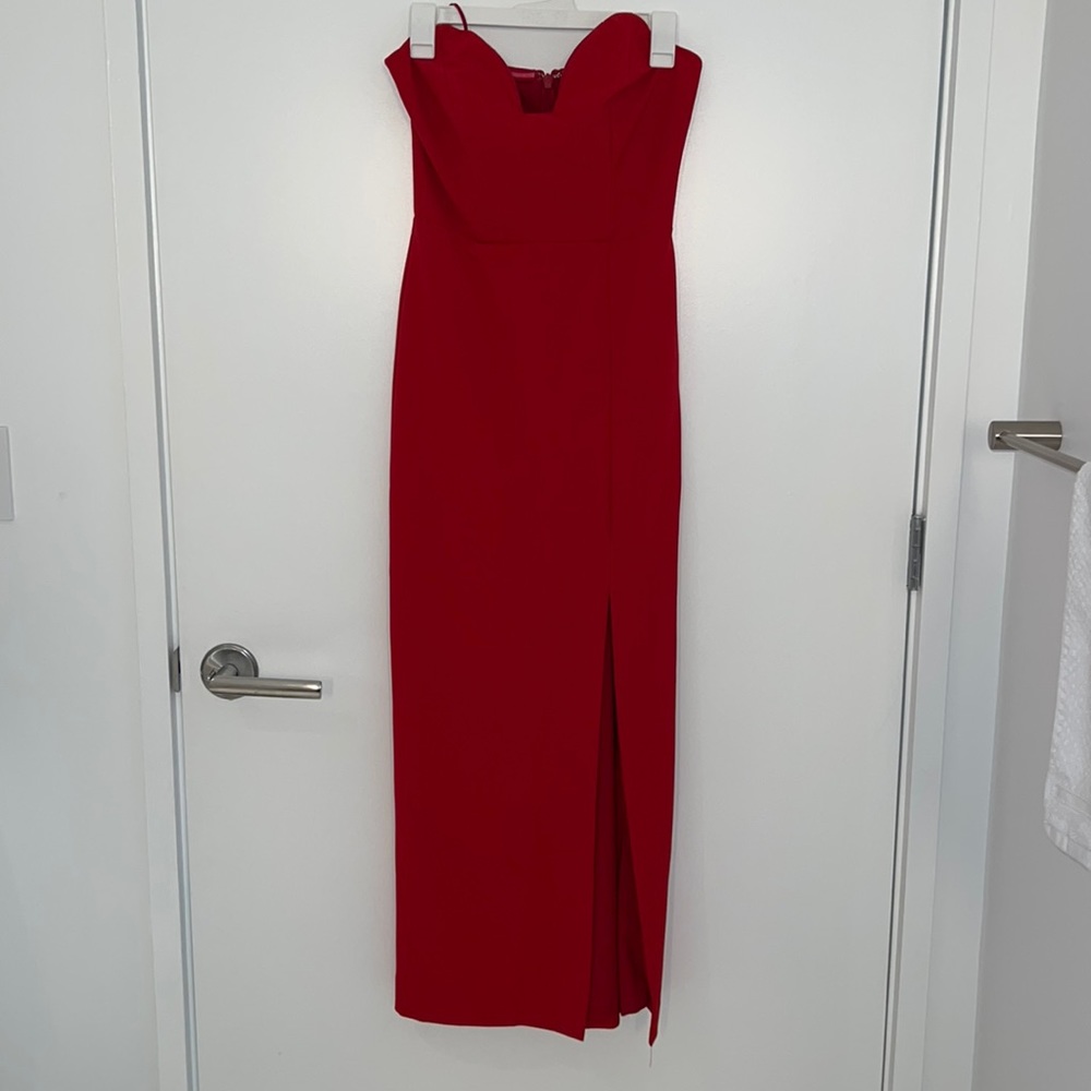 red Nicole Miller evening dress